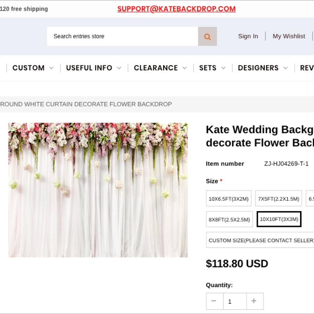 💥SOLD💥KATE Fannie 10x10 Floral Photo Backdrop - Picture 8 of 8